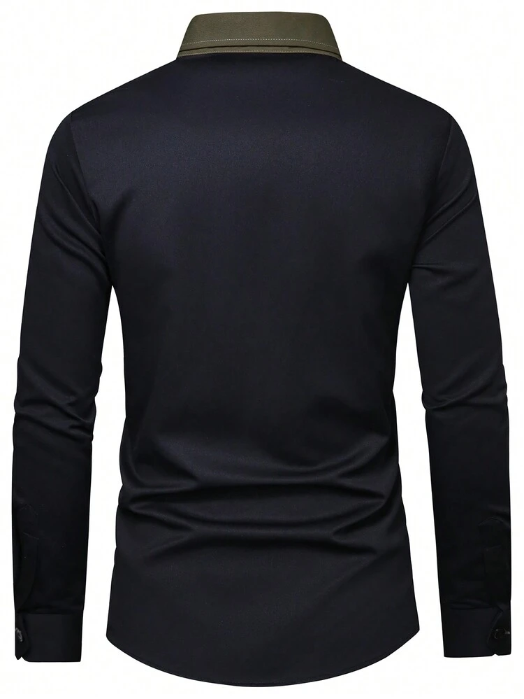 Men's Color Block Shacket