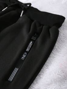 SHEIN EZwear Women's Tie Waist Joggers - Black - View 4