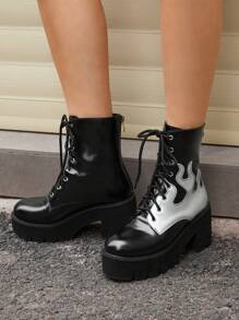 SheIn ICON 女式中筒靴 - 彩色 - 查看 4