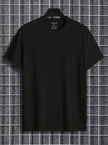 Manfinity Dauomo 男士大尺碼花卉印花下垂肩t恤 - 黑色 - 查看 2