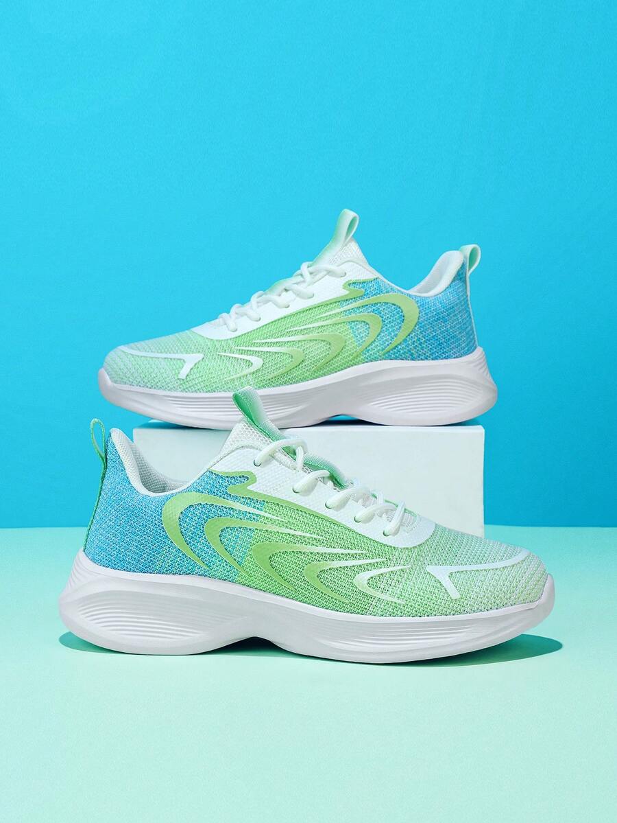 Children's Spring And Autumn Running Shoes, Fresh Color Matching, Rubber Printing Technology, Comfortable, Breathable, Lightweight, Durable, Fold-Resistant, Lace-Up Design, Versatile And Fashionable, Suitable For Daily Wear - Multicolor - View 1