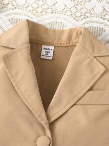 SHEIN 少女款2入組純色翻領無袖背心和百褶裙套裝，適合度假、夏季