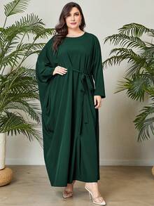 Modelyn Kích thước lớn Của phụ nữ Tiếng  Ả Rập Phong cách Đầm Với Vai Thiết kế - màu xanh lá - Xem 6