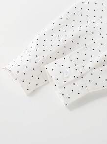 SHEIN Young Boy Soft Polka Dot Long Sleeve Shirt, Casual, Spring/Summer, Getaway, Holiday, Travel, Relax, Sunbathing