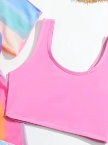 SHEIN Ensemble Bikini 3 Pièces Pour Jeune Fille Avec Séparation