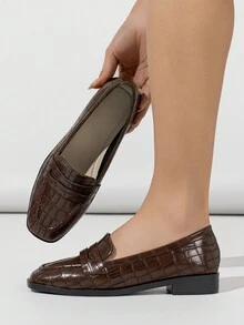 Của phụ nữ Giày đế bằng , Nhỏ bé Da Giày dép , Da giả Giải trí Giày dép Đối với Tất cả các mùa - màu nâu - Xem 3