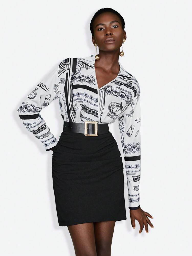SHEIN Maija Women's V-neck Shirt Style Dress