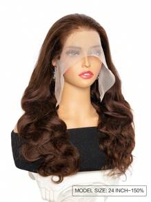 Chocolate Brown Body Wave Human Hair Wigs 13*6 Transparent Lace Front Wig With Baby Hair Pre Plucked For Women