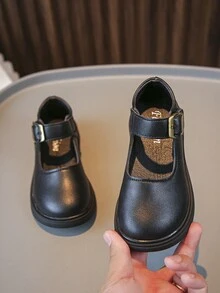 時尚兒童軟底防滑平底鞋 - 黑色 - 查看 1