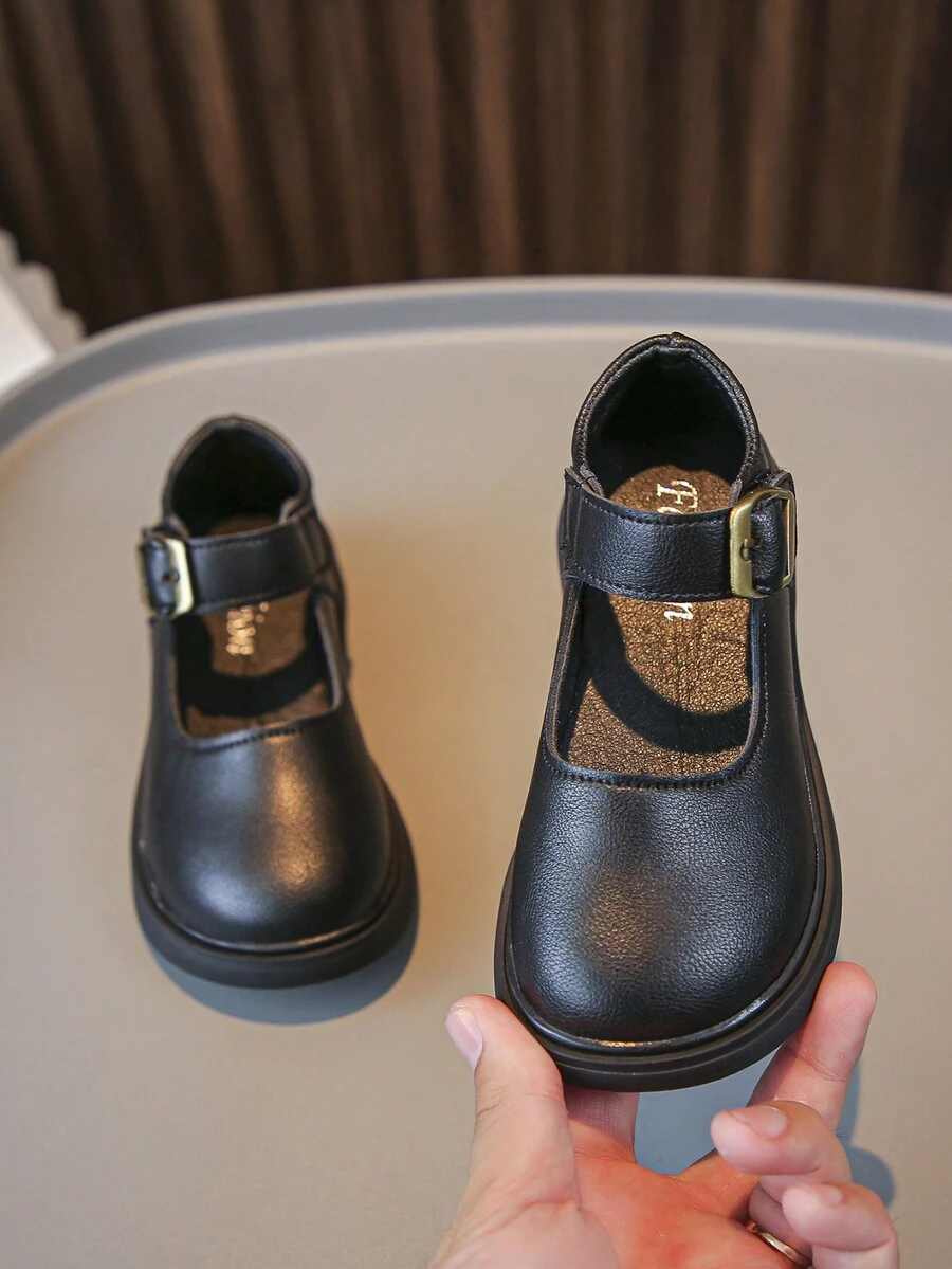 時尚兒童軟底防滑平底鞋 - 黑色 - 查看 1