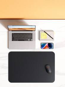 JMMO Alfombrilla de ratón de piel sintética, doble cara para escritorio y computadora (600x350mm) - Regalo de Navidad, artículos imprescindibles para otoño e invierno, campamento de vacaciones, artículos de camping - Negro - Ver 2