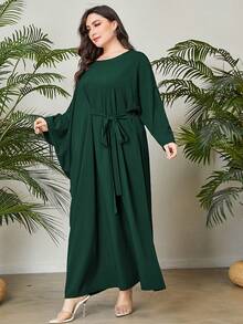 Modelyn Kích thước lớn Của phụ nữ Tiếng  Ả Rập Phong cách Đầm Với Vai Thiết kế - màu xanh lá - Xem 5