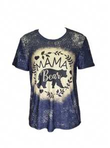 INAWLY Animal And Letter Printed Short Sleeve T-Shirt - Multicolor - View 1