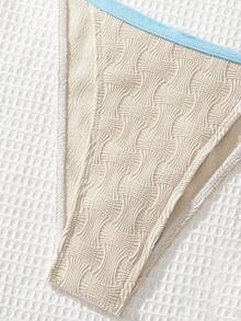 SHEIN Swim Conjunto de bikini con volantes para damas para playa de verano - Multicolor - Ver 3