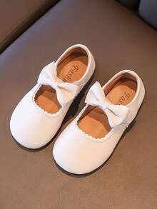 儿童低帮蝴蝶结装饰公主平底鞋 - 米色 - 查看 2