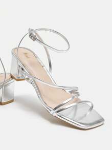 CUCCOO BIZCHIC 女士時尚銀色高跟涼鞋度假鞋夏日特賣 - 銀色 - 查看 7