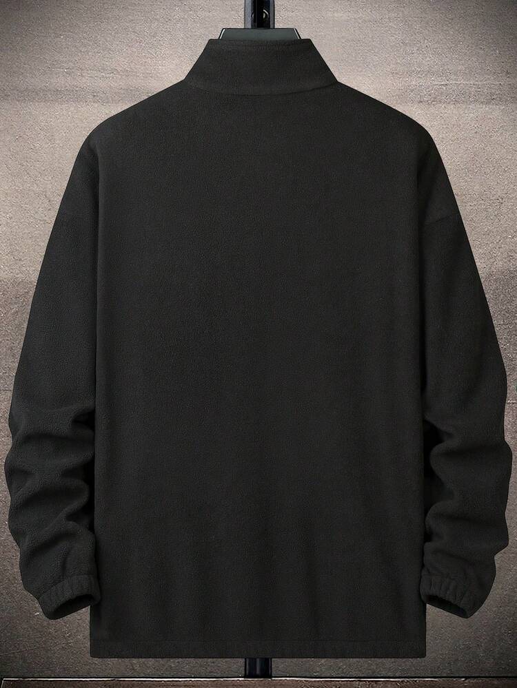 Loose Fit Men's Zip-Up Long Sleeve Jacket