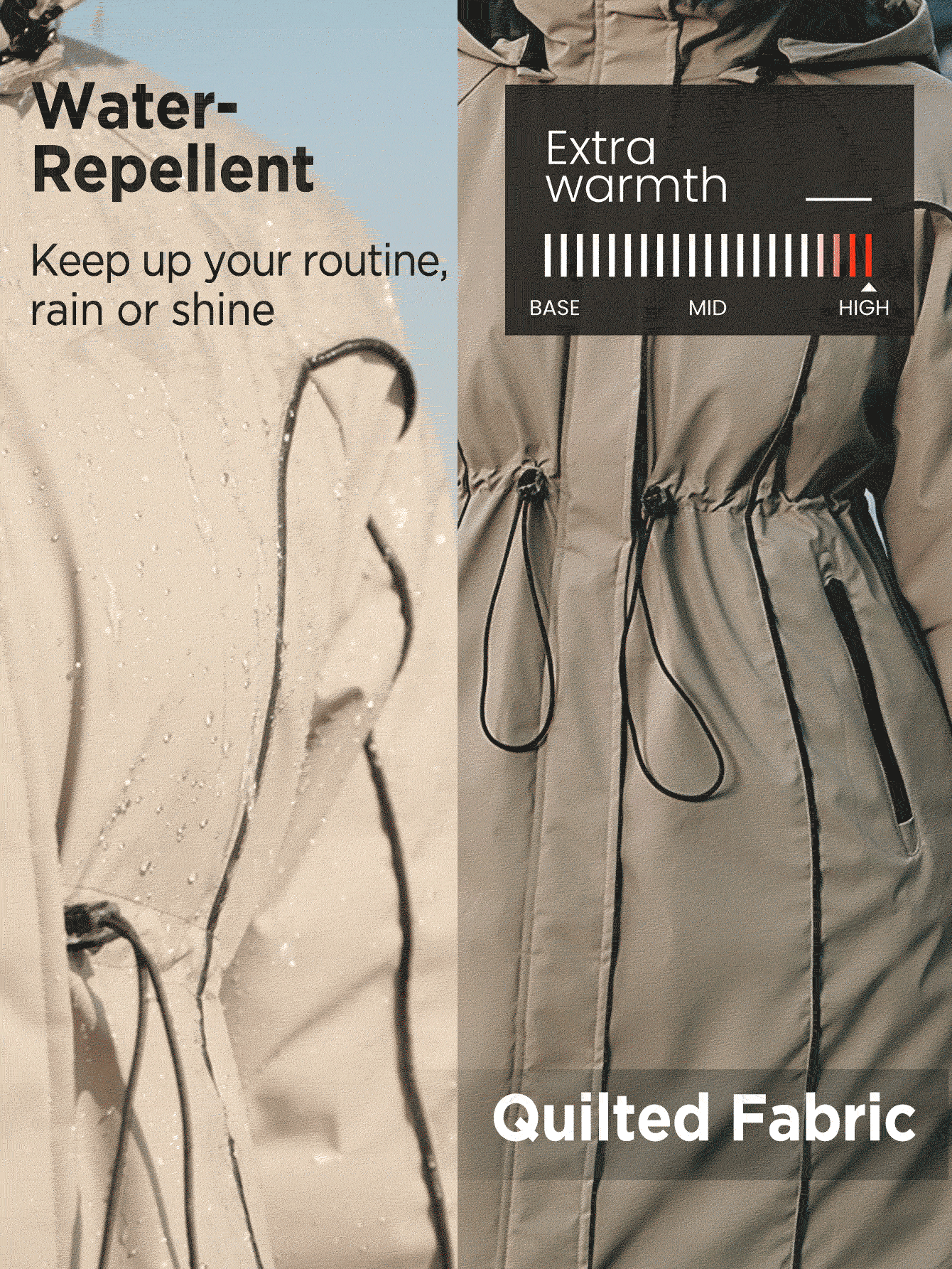 In My Nature 女士連帽拉鍊前開運動外套，帶束腰繩設計 - 綠色 - 查看 4