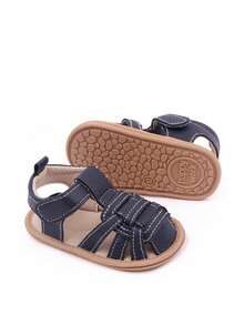 Infant & Toddler Solid Color Flat Sandals - Navy Blue - View 3