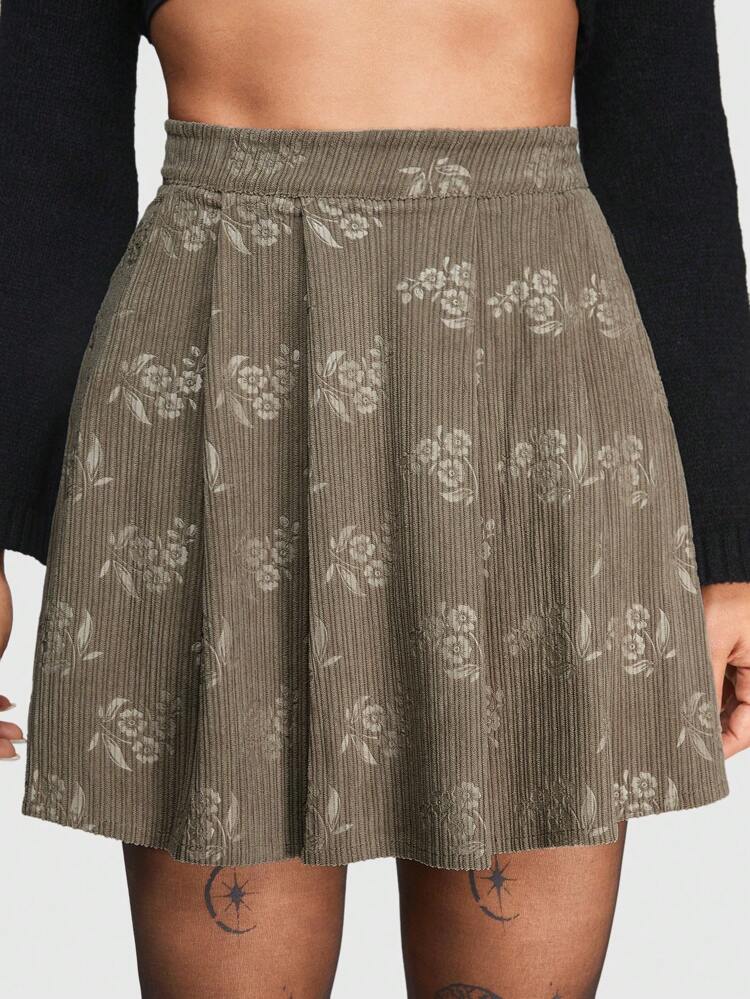 Floral Print Mini Skirt