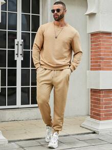 Manfinity Homme Heren Grote maten Effen kleur Vrije tijd Sweatshirts En Sweatpants Sets