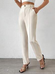 RosyDaze 實色錐形剪裁休閒西裝褲