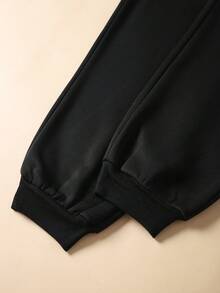 SHEIN EZwear Women's Tie Waist Joggers - Black - View 6