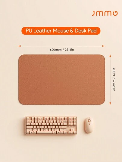 JMMO PU Leather Mouse Pad,Double Side Desk Computer Mouse Pad For Mouse Office Home (600x350mm)