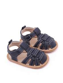 Infant & Toddler Solid Color Flat Sandals - Navy Blue - View 1