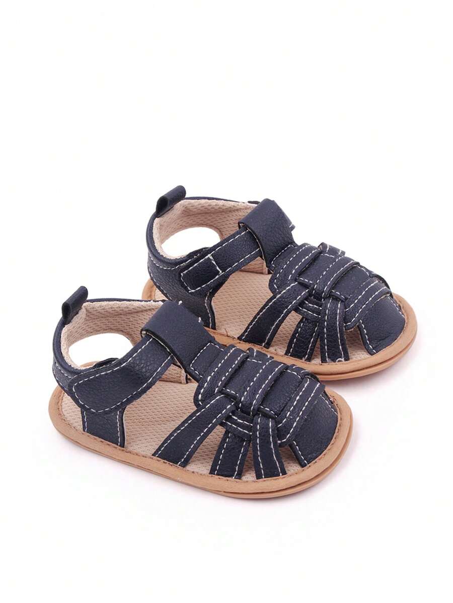 Infant & Toddler Solid Color Flat Sandals - Navy Blue - View 1