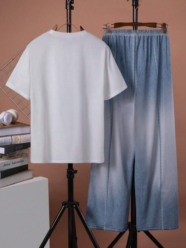 Teen Boy Graphic T-Shirt And Wide Leg Pants