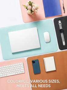 JMMO PU Leather Mouse Pad,Double Side Desk Computer Mouse Pad For Mouse Office Home (900 X 400 Mm) - Pink - View 3