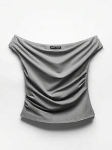 SHEIN EZwear Damski Pofałdowany Topy