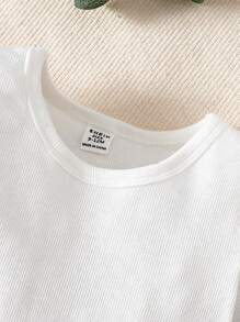 Baby Boys' Denim Jacket, Long Pants And White Round Neck T-Shirt Set