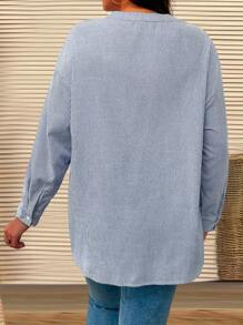 EMERY ROSE Camisa De Rayas Para Mujeres De Talla Grande