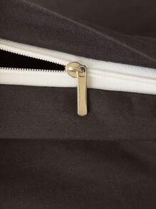 Bộ 3 món, 100% Polyester, Bộ ga trải giường thêu hoa trang nhã (Không bao gồm chăn bông, gồm 1 ga trải giường và 2 vỏ gối), Bộ chăn ga gối hiện đại bằng polyester phù hợp cho mọi mùa. - màu đen - Xem 7