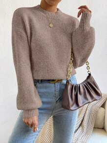 Calvaya 女式落肩长袖毛衣套头衫、长袖上衣