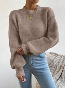 Calvaya 女式落肩长袖毛衣套头衫、长袖上衣