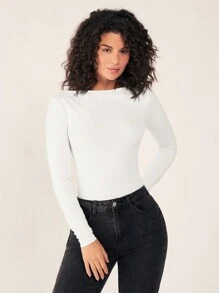 Tseoso Women's Slim Fit Long Sleeve T-Shirt - White - View 4