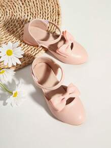 Children's Pink Flat Sandals, New Princess Shoes For Big Kids With Round Toe And High Heel, Suitable For Performance - Pink - View 1