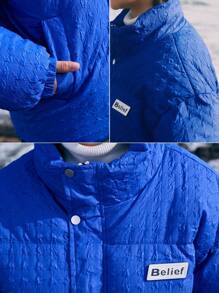 In My Nature Women's Zipper Front Outdoor Sports Coat With Letter Patch - Blue - View 7