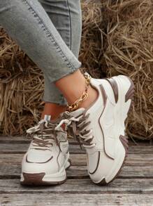 女士运动鞋 - 时尚、高端、优雅、耐用、舒适的休闲鞋 - 卡其色 - 查看 1