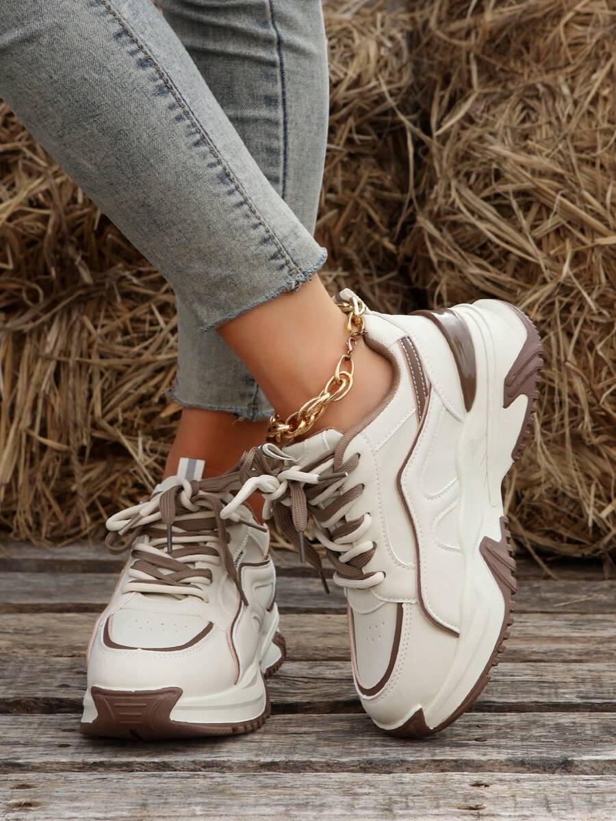 女士运动鞋 - 时尚、高端、优雅、耐用、舒适的休闲鞋 - 卡其色 - 查看 1