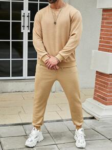 Manfinity Homme Heren Grote maten Effen kleur Vrije tijd Sweatshirts En Sweatpants Sets