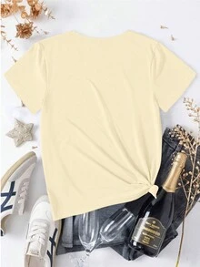 SHEIN EZwear 新年t恤