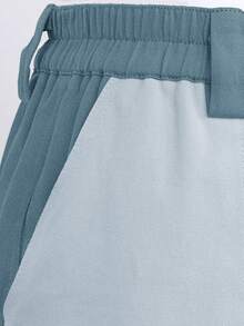 Hauture Pantalones de pierna ancha con bolsillo tipo cargo y bloques de color