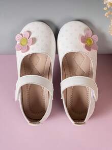 兒童花朵裝飾平底鞋 - 白色 - 查看 3