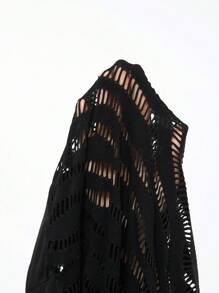 Maija 女士修身長袖鏤空高領連身衣