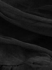 SHEIN MOD Women's Belted Sheer Cami Dress - Black - View 5