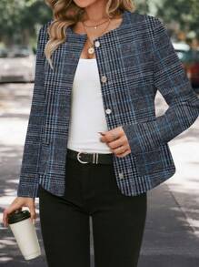 EMERY ROSE Geruite Wollen Jassen
